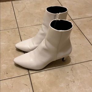 Christian Siriano White Kitten Heel Boots